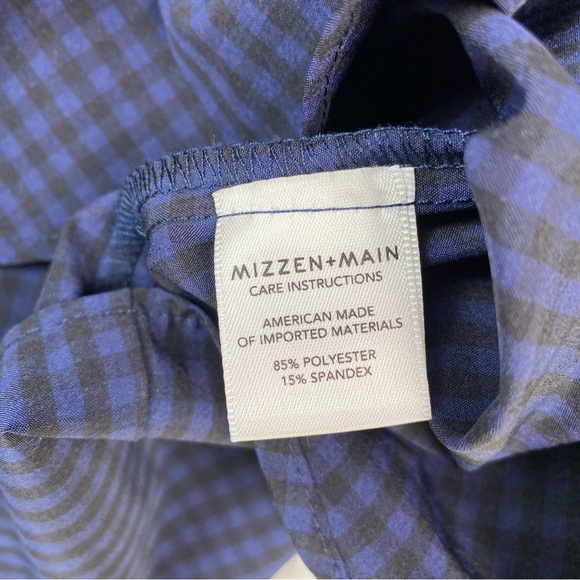Mizzen + Main Men's Size L Trim Fit Stretch Blue Long Sleeve Button Up Shirt EUC - Picture 7 of 7